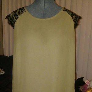 NY&Co. Lace Cap Sleeve Blouse